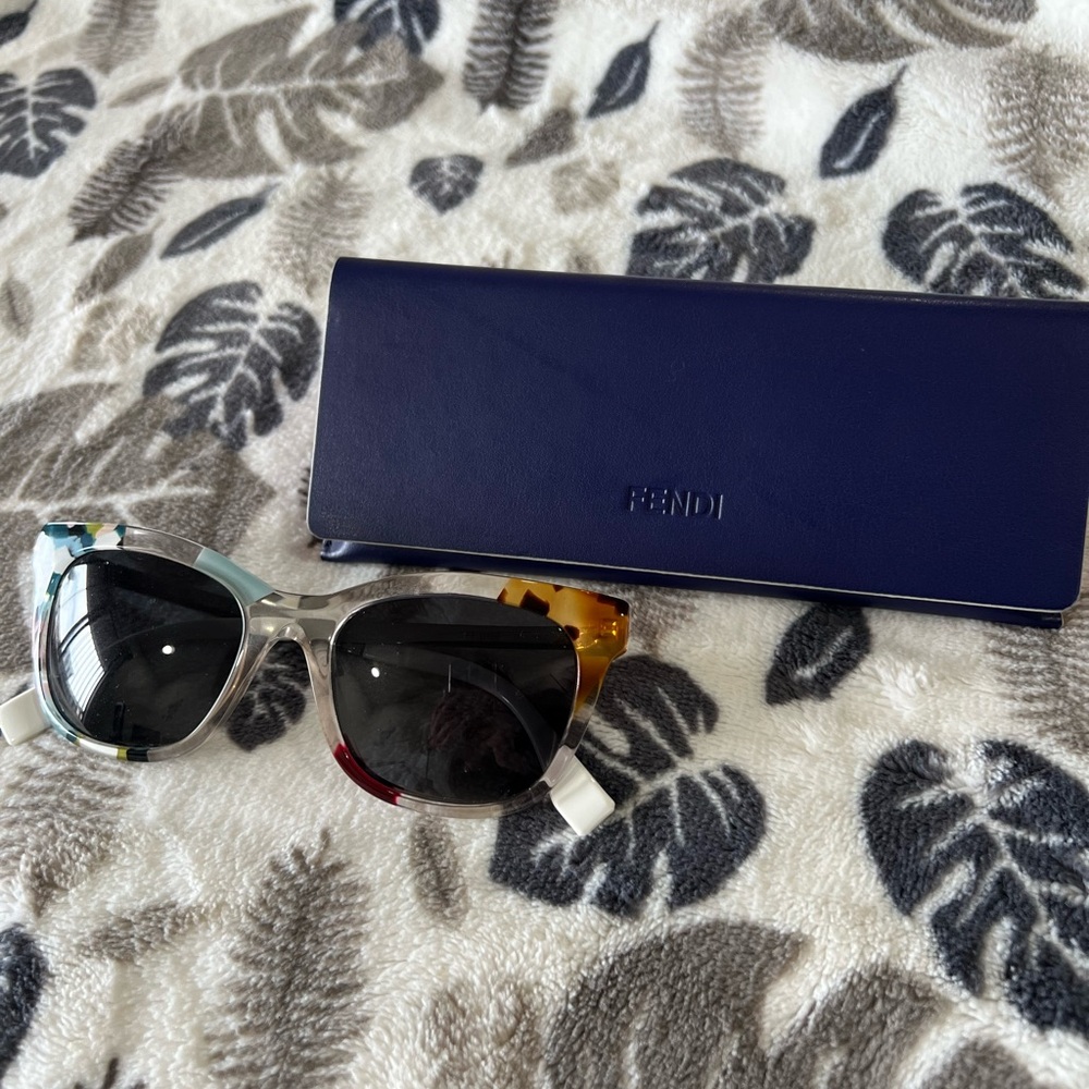 Fendi Colorful Frame Sunglasses with Navy Case